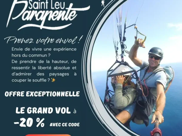 Prenez votre envol avec Saint Leu Parapente – Le Grand Vol à -20 %